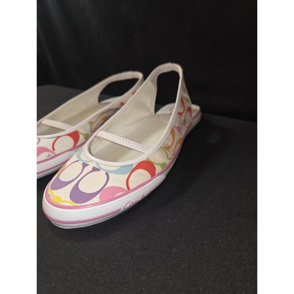 Coach Madeline Slingback Flat Shoe / Sneaker - Size 8.5 M Canvas Logo - Picture 1 of 10